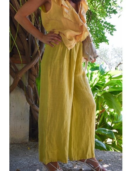 YASMIN CLOSET  JAUNE PANTALON FEMME