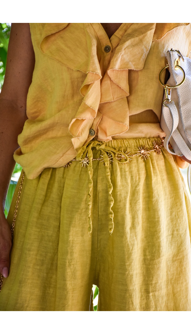 Pantalon Lin Jaune JOY