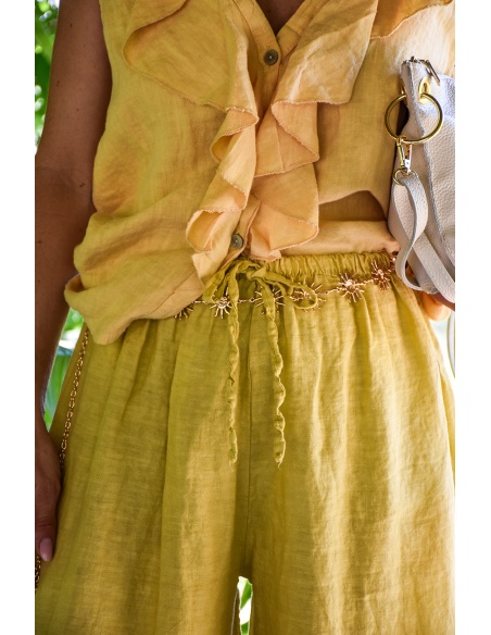 Pantalon Lin Jaune JOY