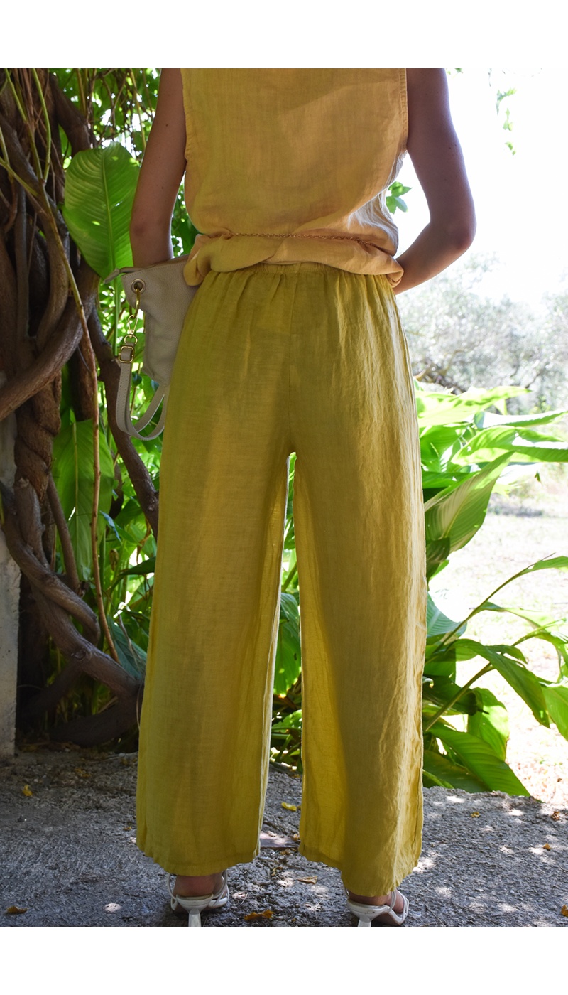 YASMIN CLOSET  JAUNE PANTALON FEMME