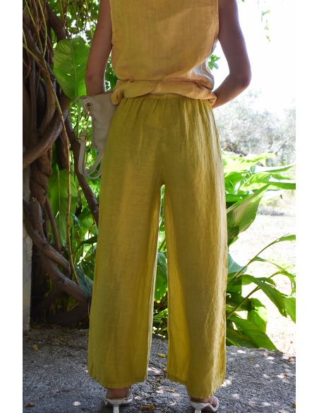 YASMIN CLOSET  JAUNE PANTALON FEMME