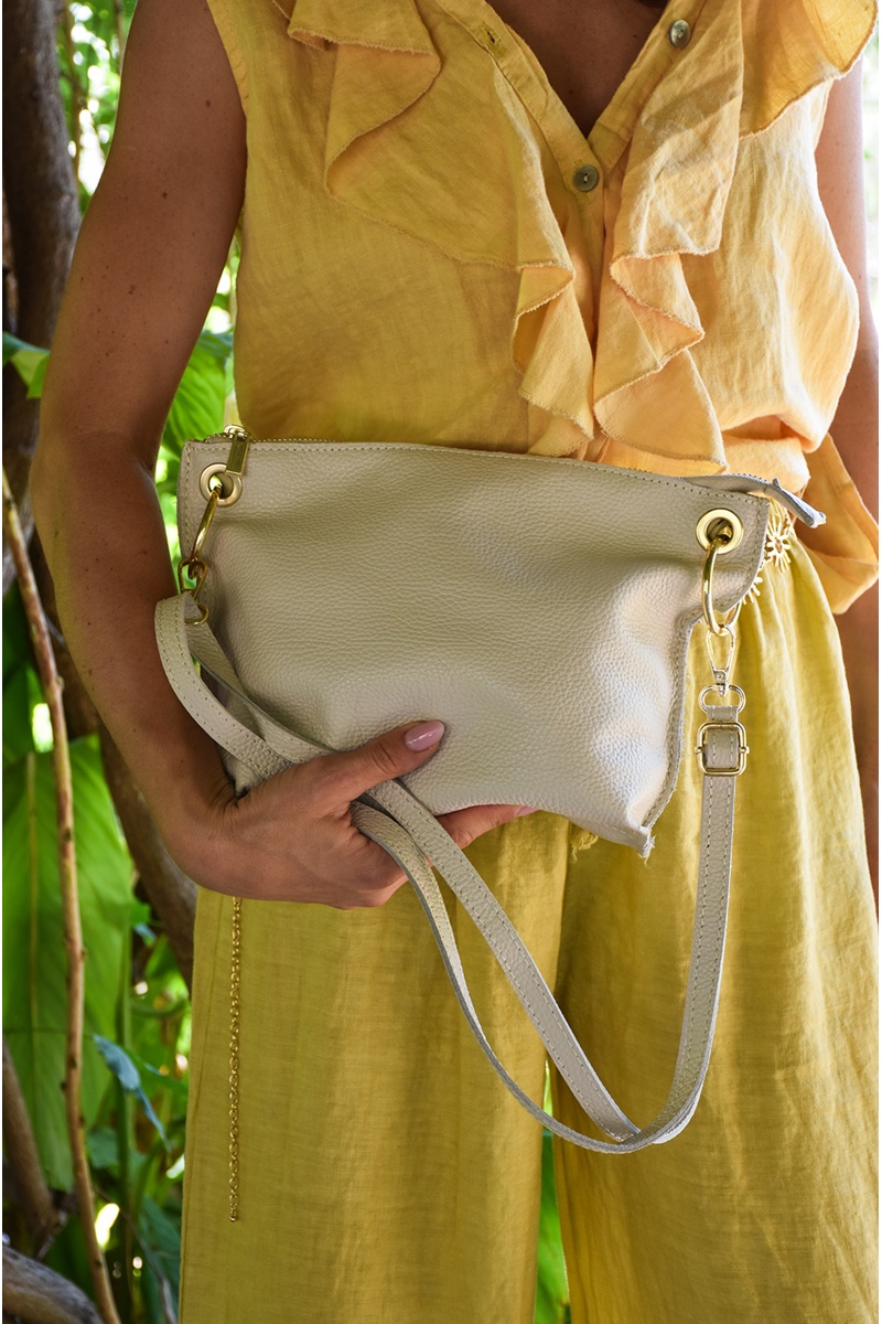 Sac Cuir Ecru NINA