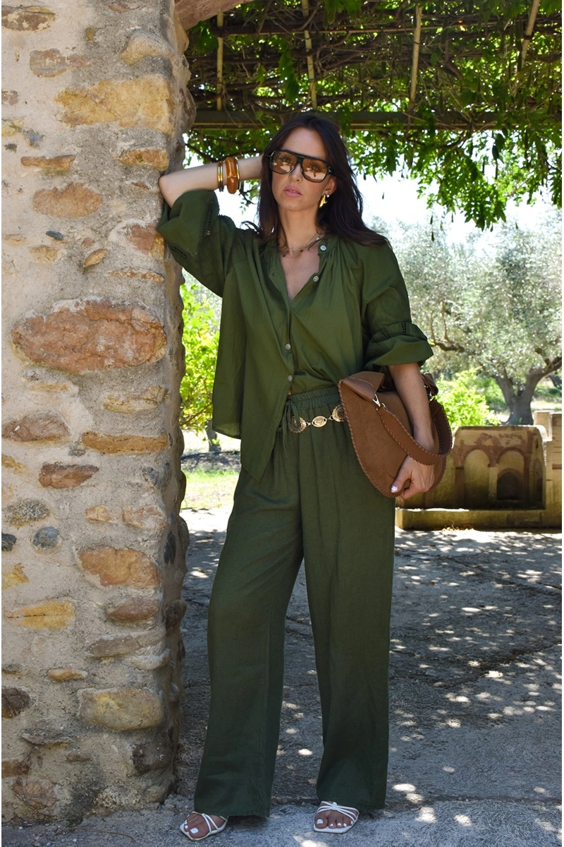 KAKI PANTALON FEMME 2