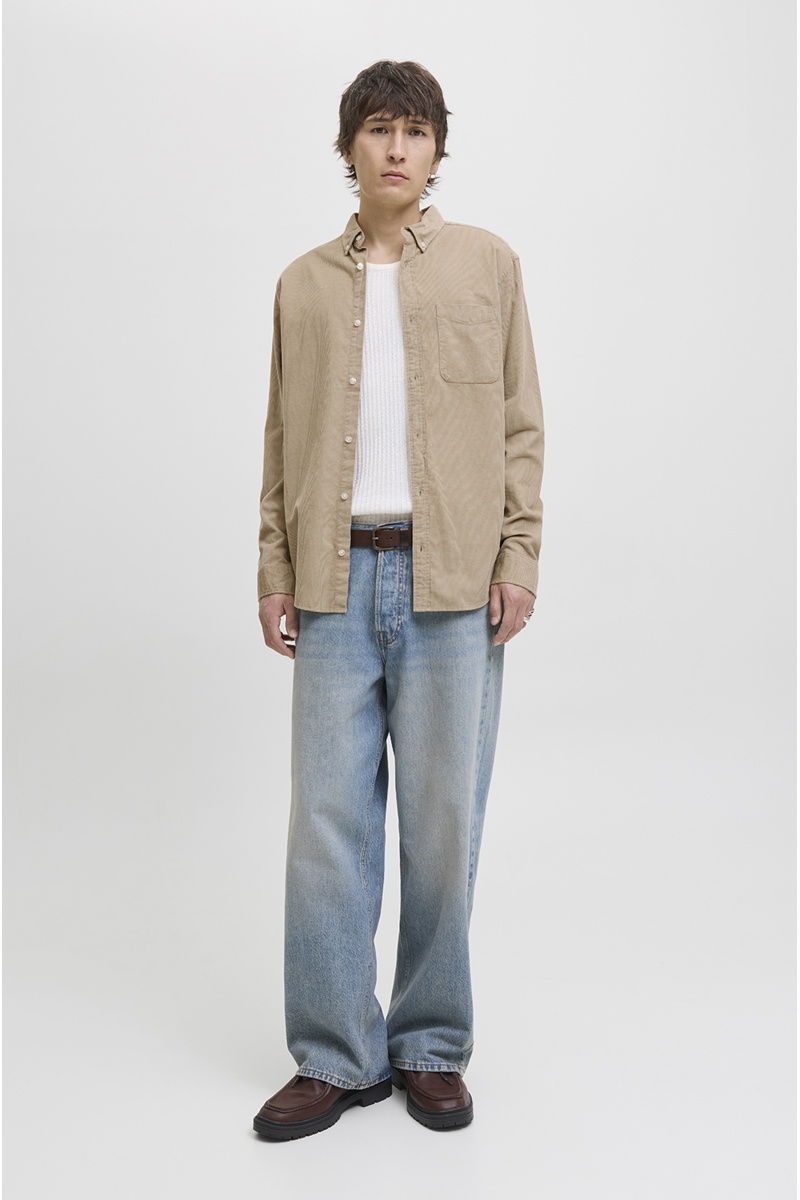 Chemise Côtelé Beige JJECLASSIC
