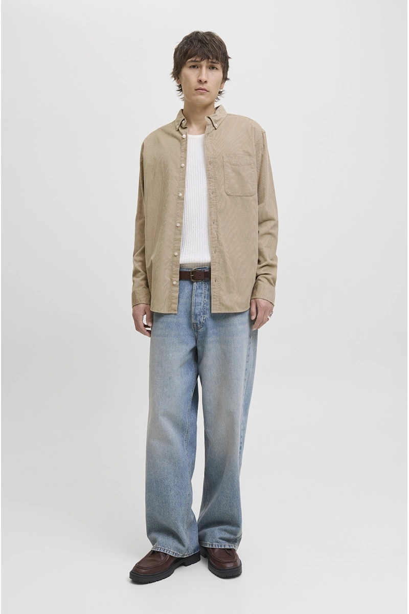 Chemise Côtelé Beige JJECLASSIC