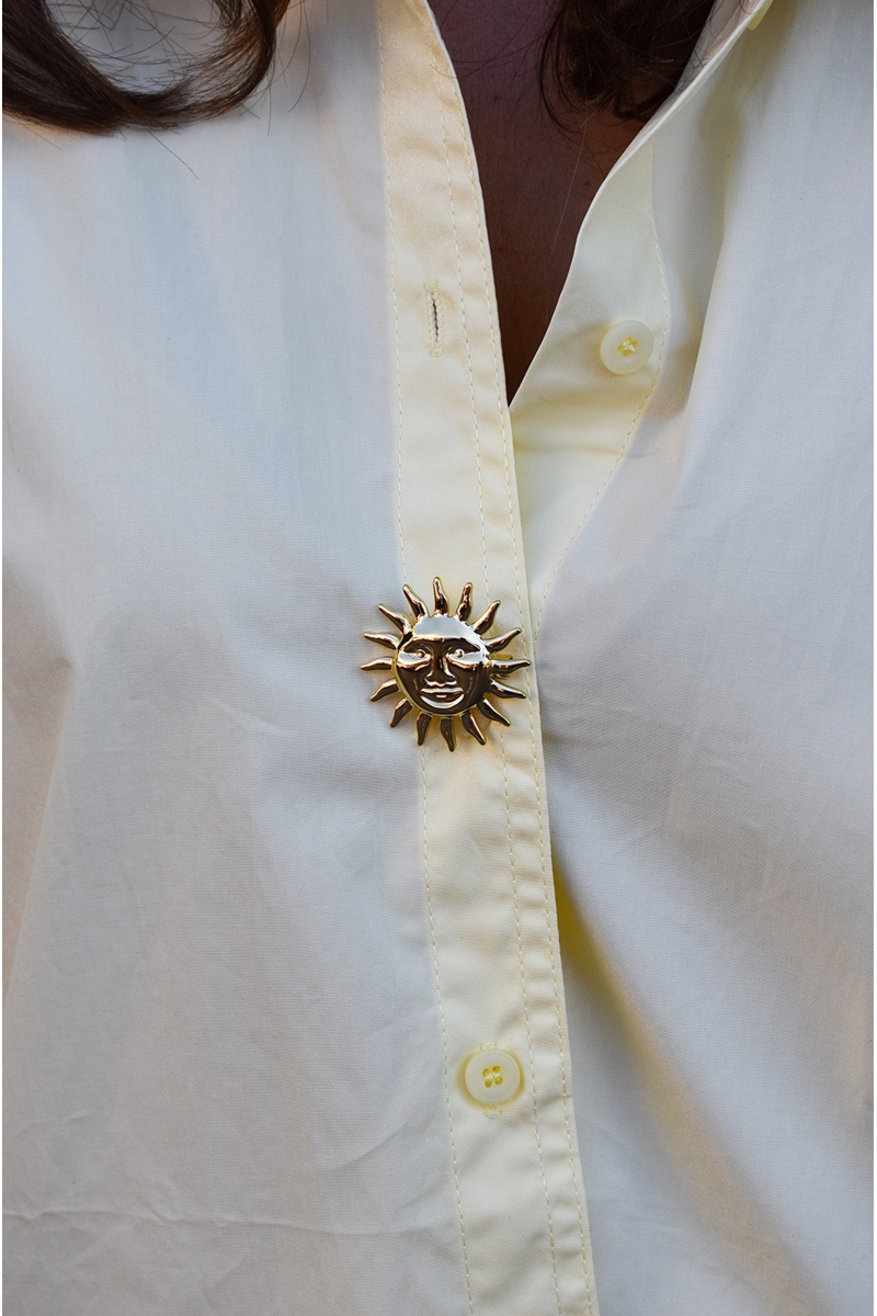 Broche Soleil Dorée LOREN