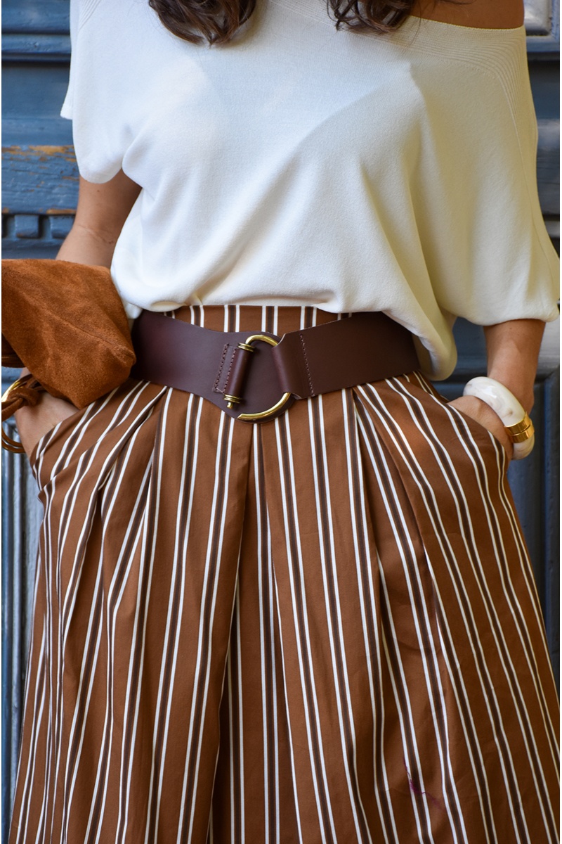 Ceinture Elastique Marron EULALIE