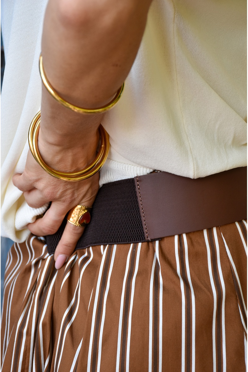 Ceinture Elastique Marron EULALIE 2