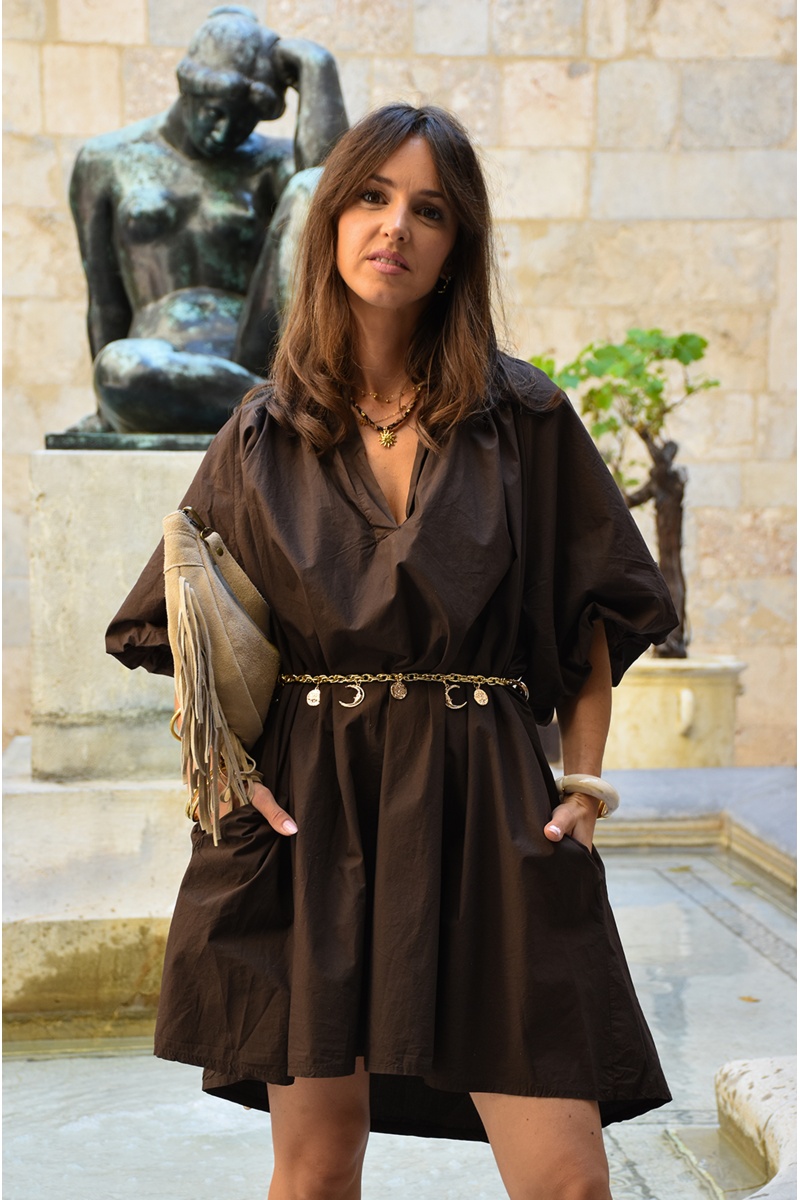 Robe Courte Marron GIGI