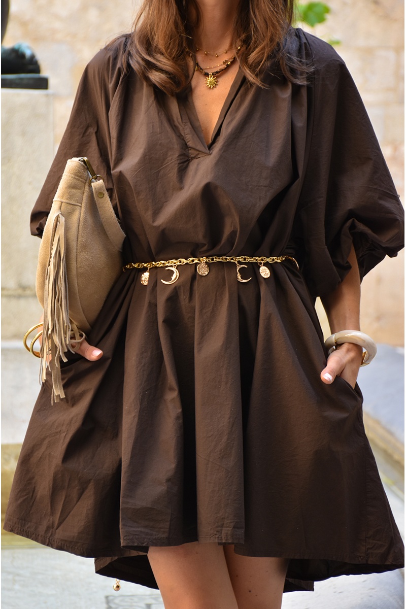 Robe Courte Marron GIGI 2