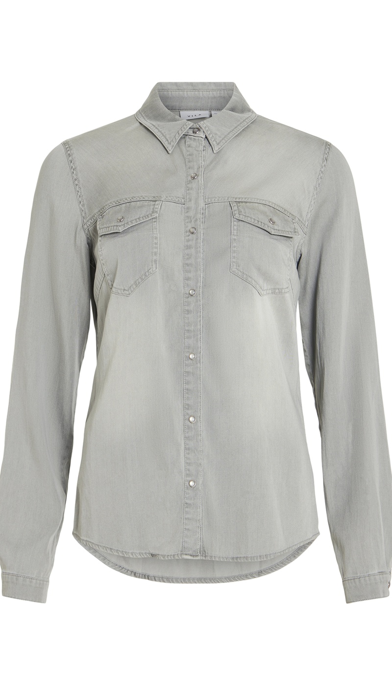 VIBISTA VILA Graues Jeanshemd - 6 | TOPS