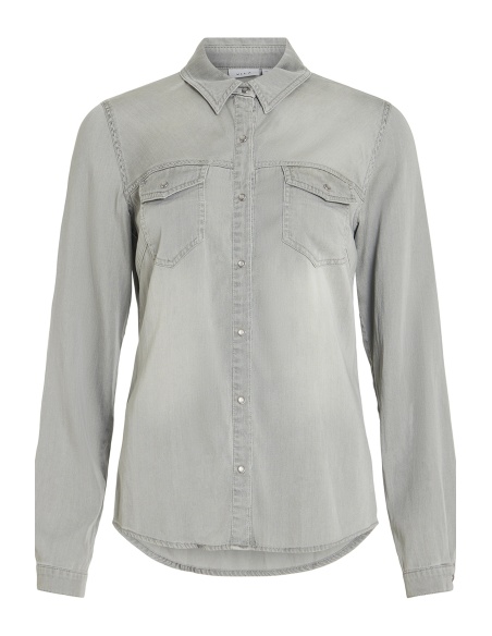 VIBISTA VILA Camisa vaquera gris - 6 | TOPS