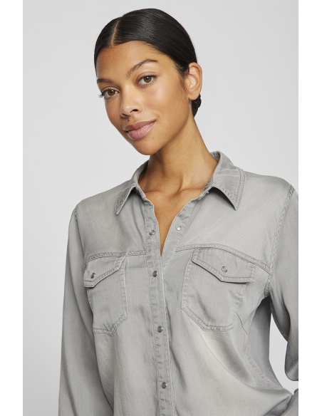 VIBISTA VILA Gray Denim Shirt - 5 | TOPS