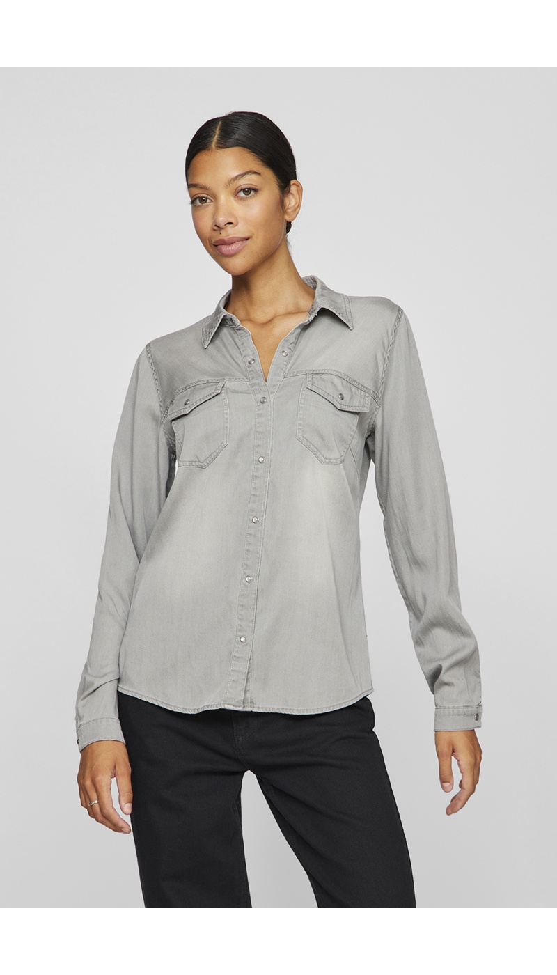 VILA A/S LIGHT GREY CHEMISES ML