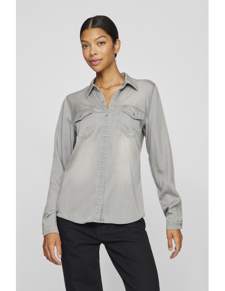 Camisa Vaquera Gris VIBISTA VILA - 2 | TOPS