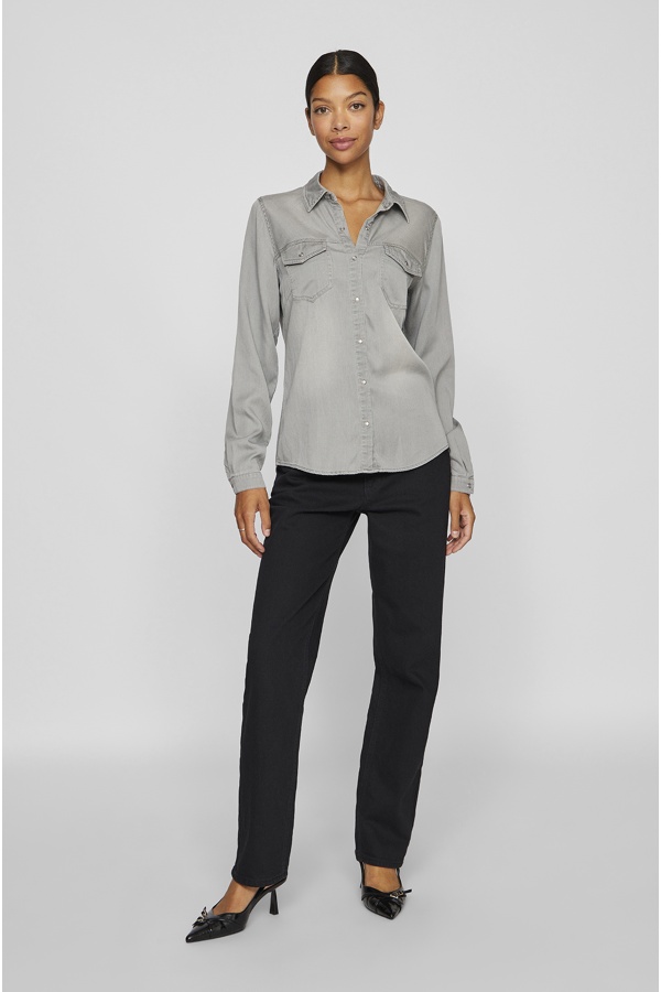 Gray Denim Shirt VIBISTA VILA - 1 | TOPS