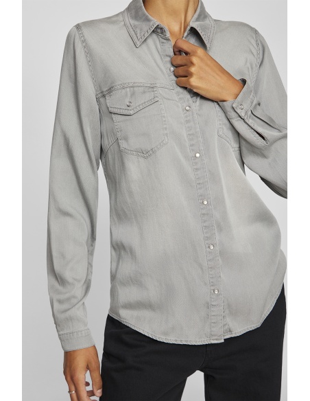 VIBISTA VILA Graues Jeanshemd - 4 | TOPS