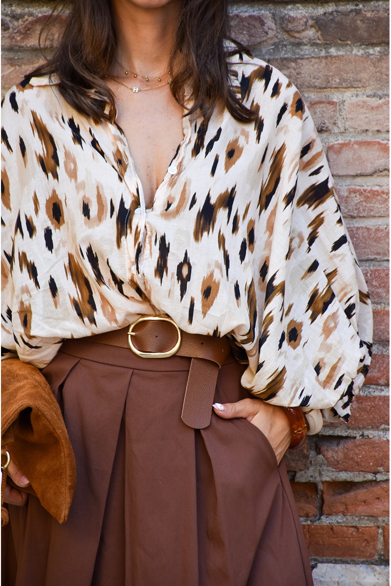 banditas MARRON ECRU CHEMISIER 2