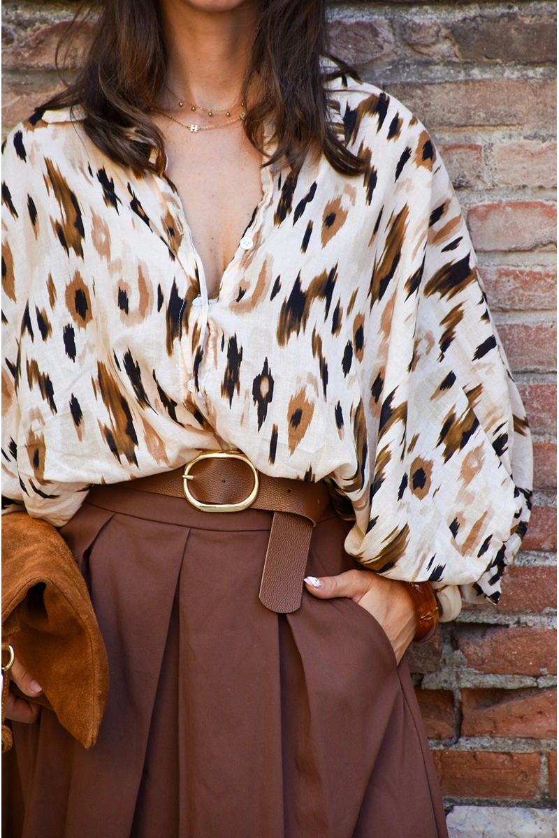 banditas MARRON ECRU CHEMISIER 2