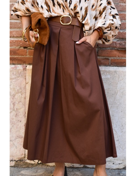 YELLOZ ROSE W CEINTU MARRON JUPES FEMME