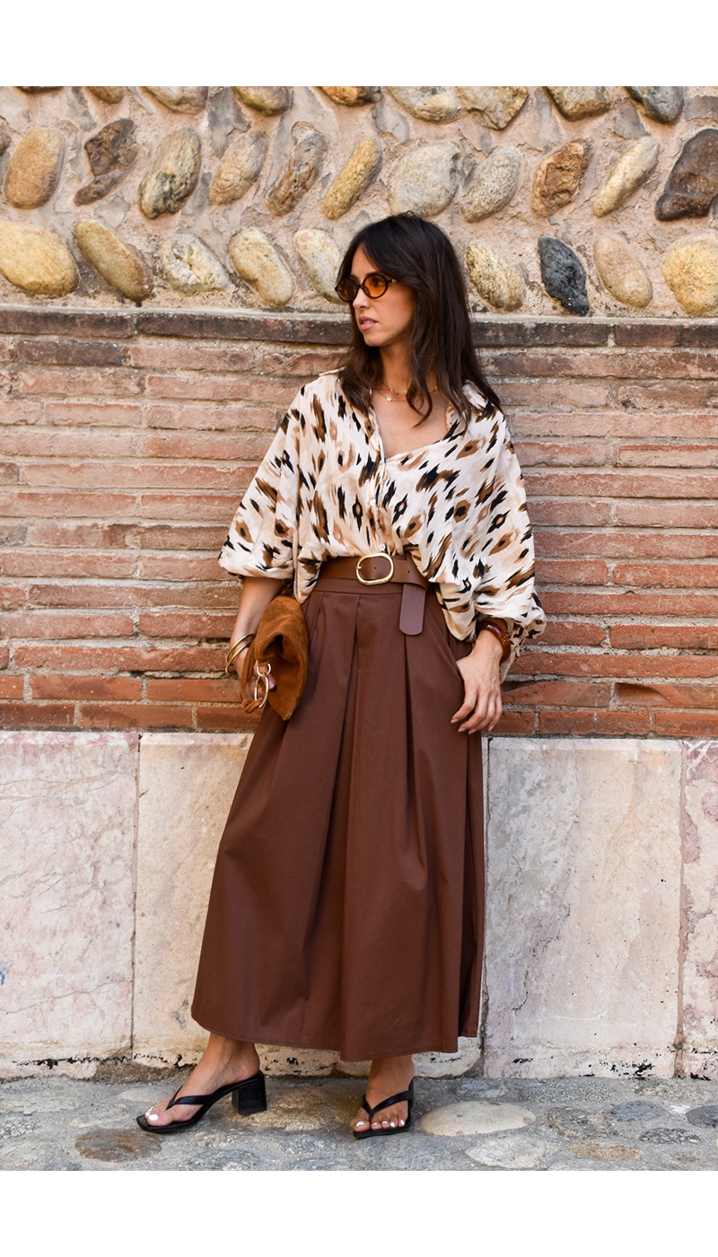 YELLOZ ROSE W CEINTU MARRON JUPES FEMME