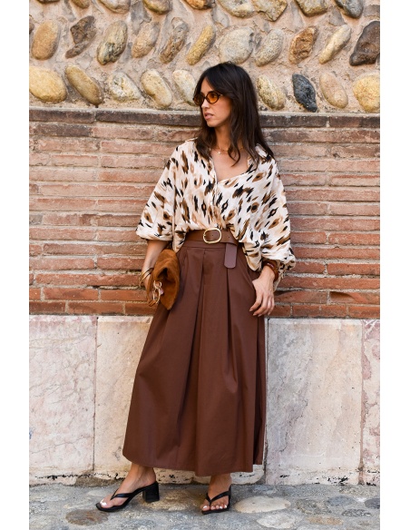 YELLOZ ROSE W CEINTU MARRON JUPES FEMME