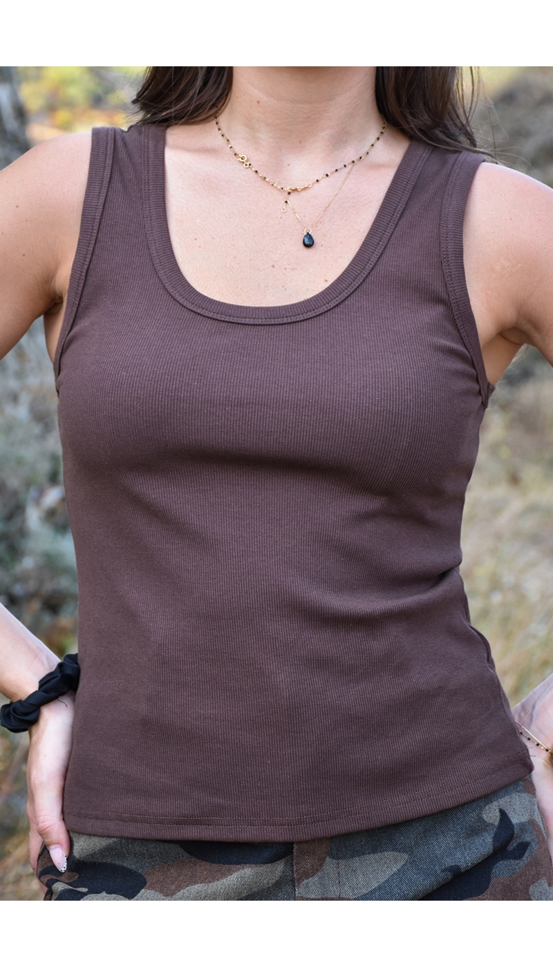 Débardeur Uni Marron TILLIE