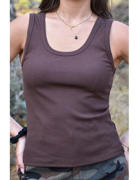 Débardeur Uni Marron TILLIE