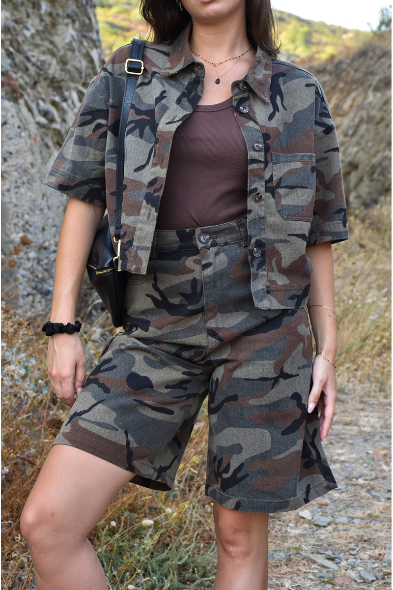 Bermuda Camouflage Kaki EVIE