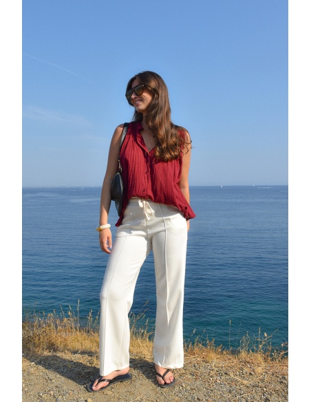 Pantalon Confortable Ecru MILLIE