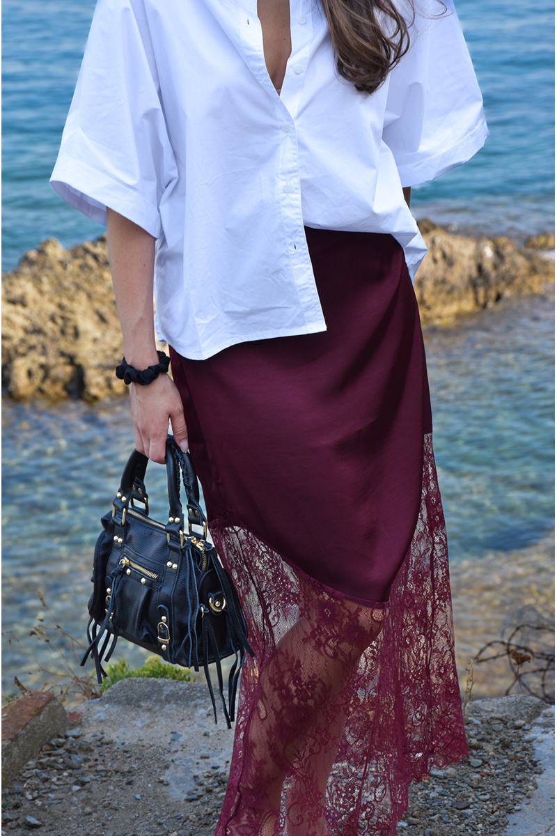 Jupe Dentelle Bordeaux LISE