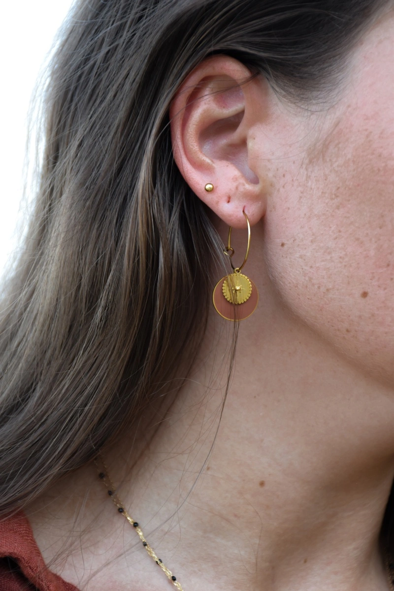 DOLVIKA ROND DORE BOUCLES D'OREILLES