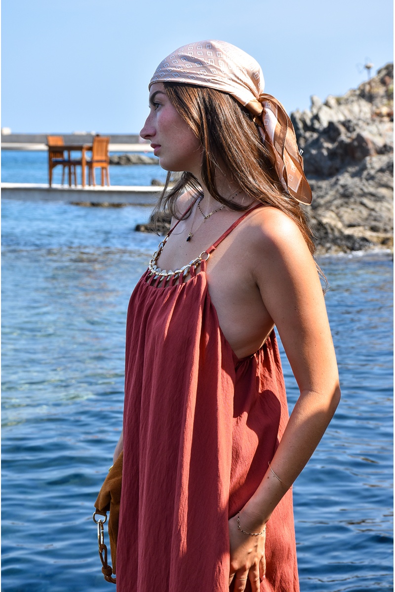 Foulard Imprimé Beige VERO