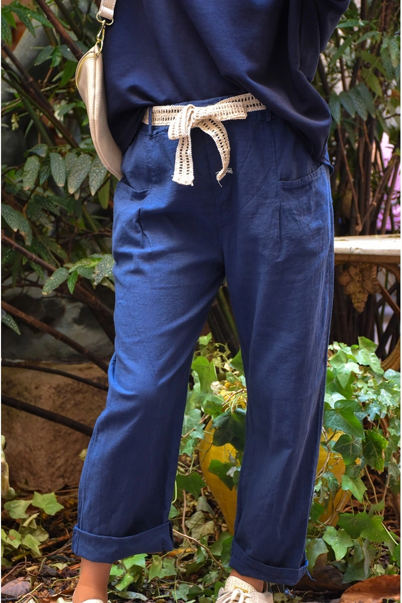 by coco CEINTU MARINE PANTALON FEMME