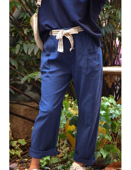 by coco CEINTU MARINE PANTALON FEMME