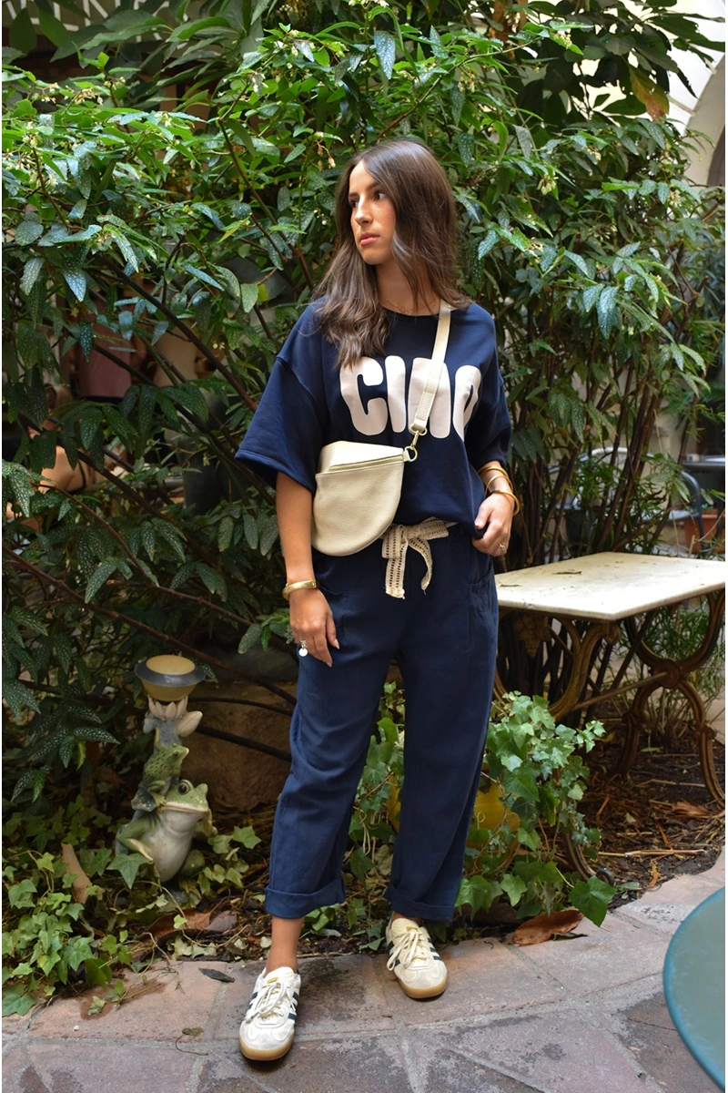 by coco CEINTU MARINE PANTALON FEMME 2