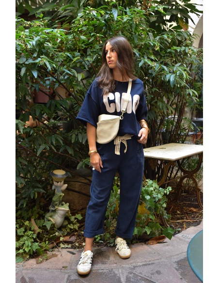 Pantalon Lin Marine ERIN