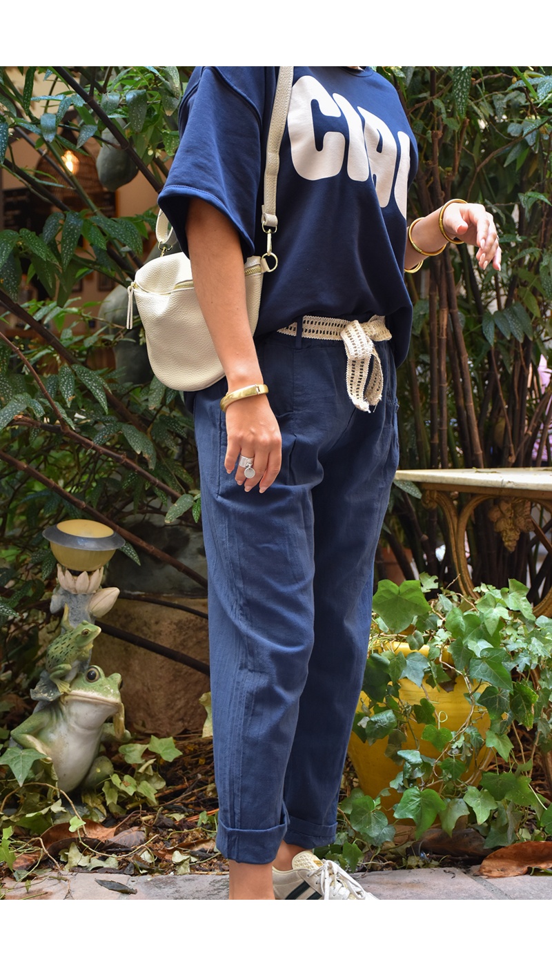 by coco CEINTU MARINE PANTALON FEMME