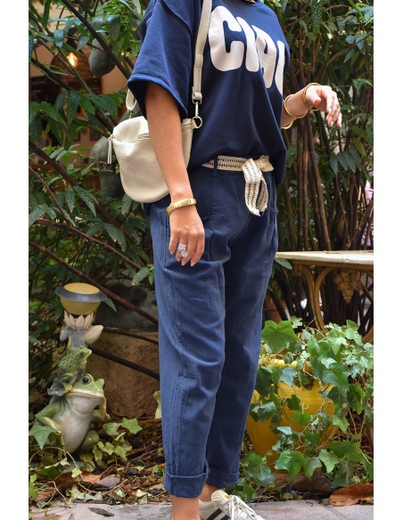 by coco CEINTU MARINE PANTALON FEMME