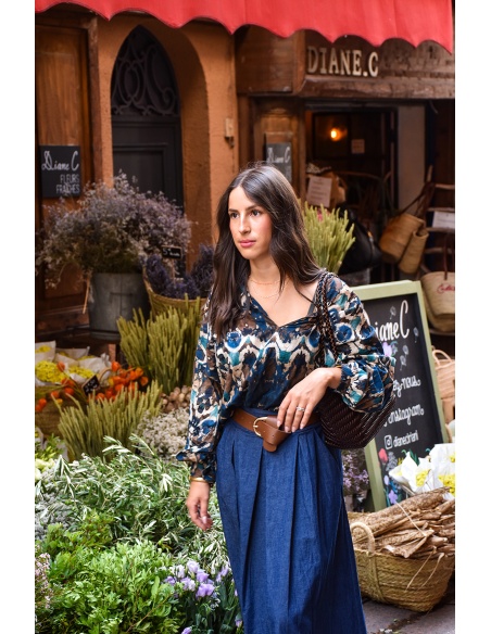 YELLOZ ROSE W BLEU JEANS JUPES FEMME