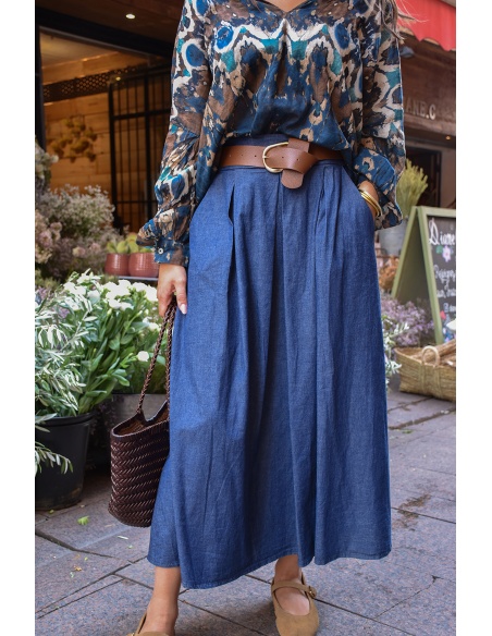 YELLOZ ROSE W BLEU JEANS JUPES FEMME