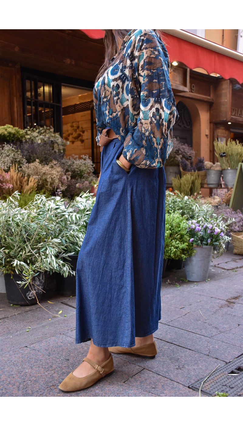 YELLOZ ROSE W BLEU JEANS JUPES FEMME