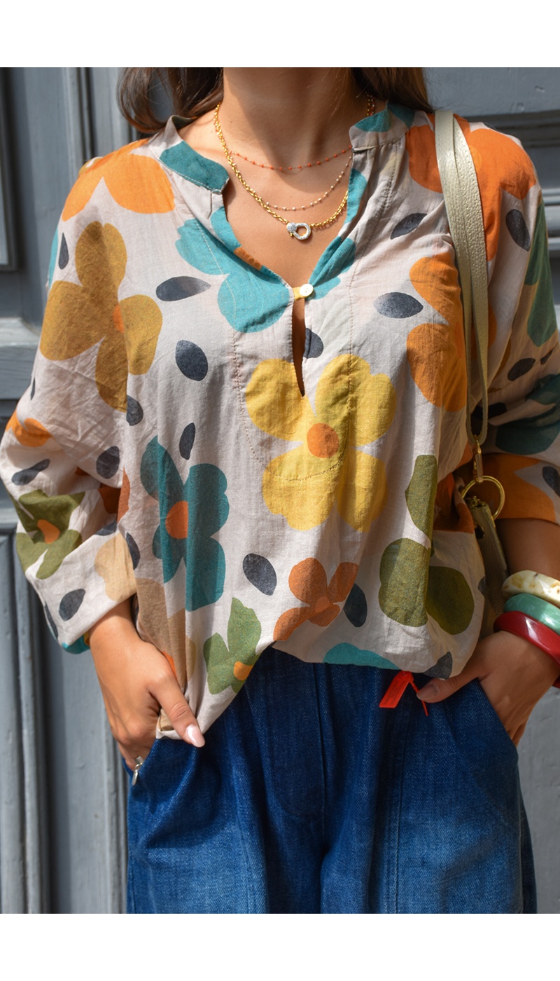 banditas FLEURS AQUORA BLOUSE