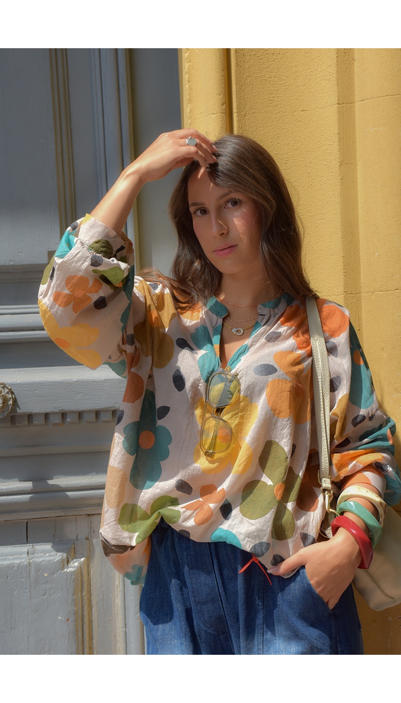 banditas FLEURS AQUORA BLOUSE