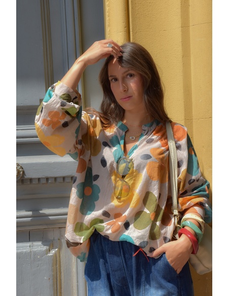 banditas FLEURS AQUORA BLOUSE