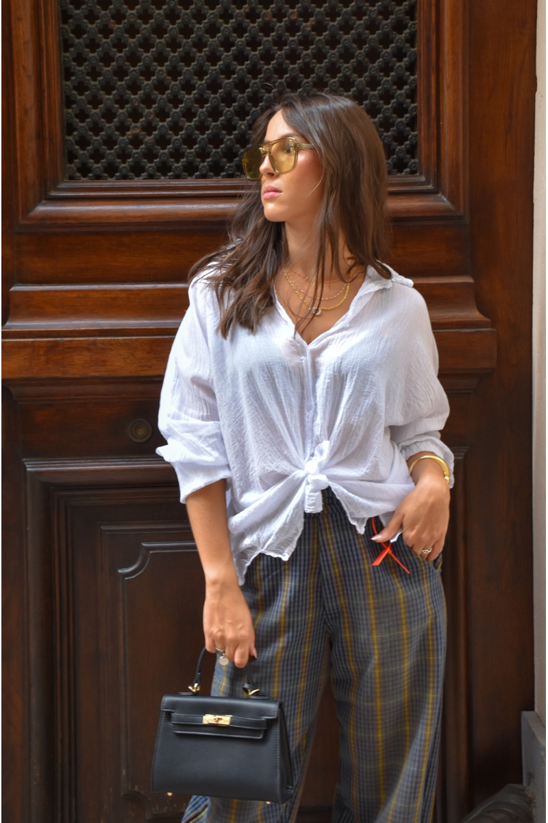 Chemisier Coton Banditas Blanc AGATA 2