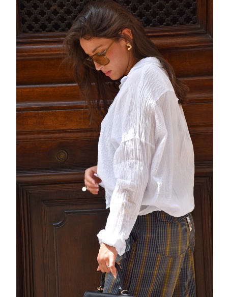 Chemisier Coton Banditas Blanc AGATA