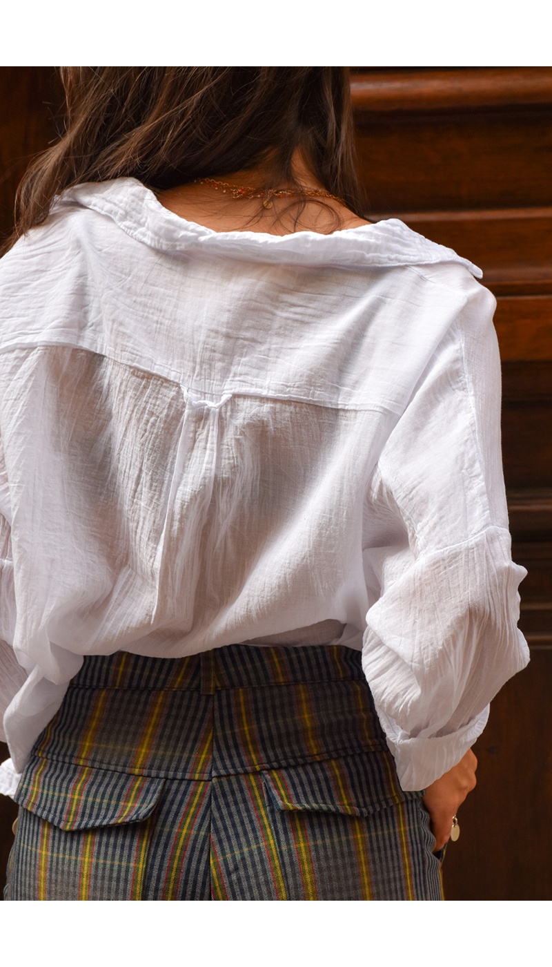 Chemisier Coton Banditas Blanc AGATA