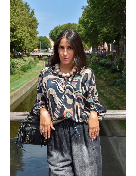 banditas GEO NOIR BLOUSE