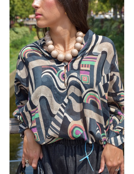banditas GEO NOIR BLOUSE